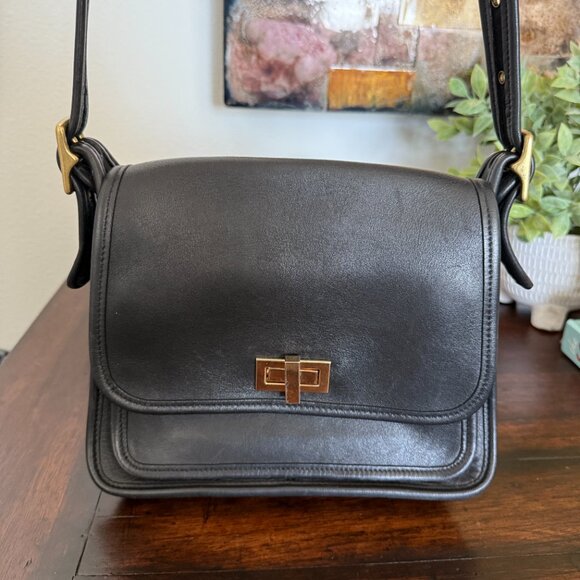Vintage Coach Black Crossover Bag - Picture 1 of 10